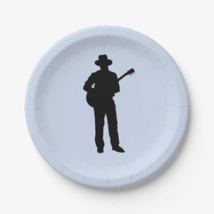 Assiettes En Carton Joueur de guitare avec Casquette