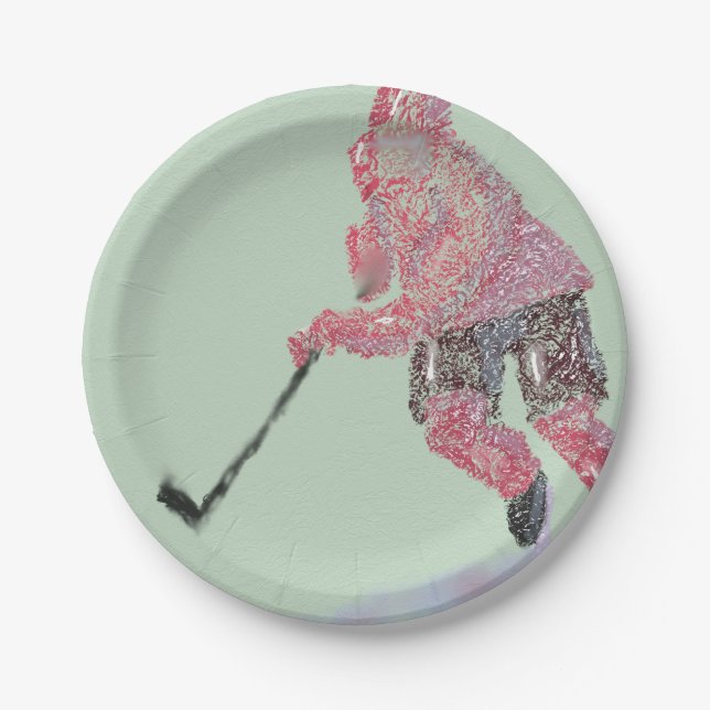 Assiettes En Carton Joueur de hockey (Devant)