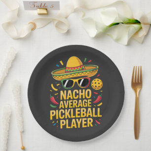 Assiettes En Carton Joueur de pickleball moyen nacho