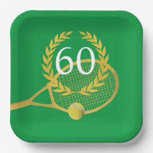 Assiettes En Carton Joueur de tennis Thème Anniversaire