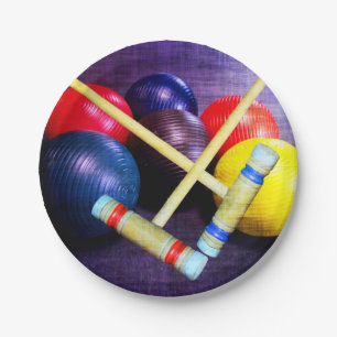 Assiettes En Carton Jouons le style de grunge de croquet