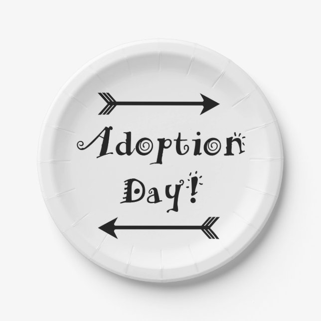 Assiettes En Carton Jour d'adoption ! Adoptif/adoptez la conception (Devant)
