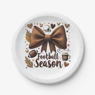 Assiettes En Carton Jour de football Bow Coquette Football Saison