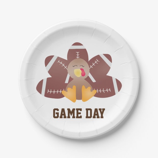 Assiettes En Carton Jour de jeu Football Turquie Plumes Brown (Devant)