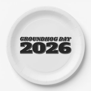 Assiettes En Carton Jour de la marmotte 2026