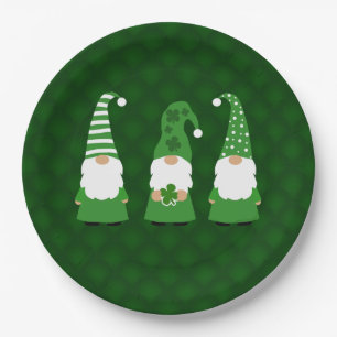 Assiettes En Carton Jour de la Saint Patrick Gnomes