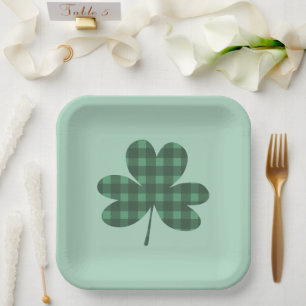 Assiettes En Carton Jour de la Saint Patrick Shamrock programmé