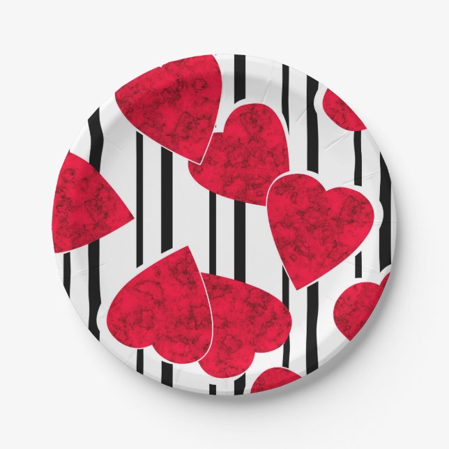 Assiettes En Carton Jour de la Saint Valentin (Devant)
