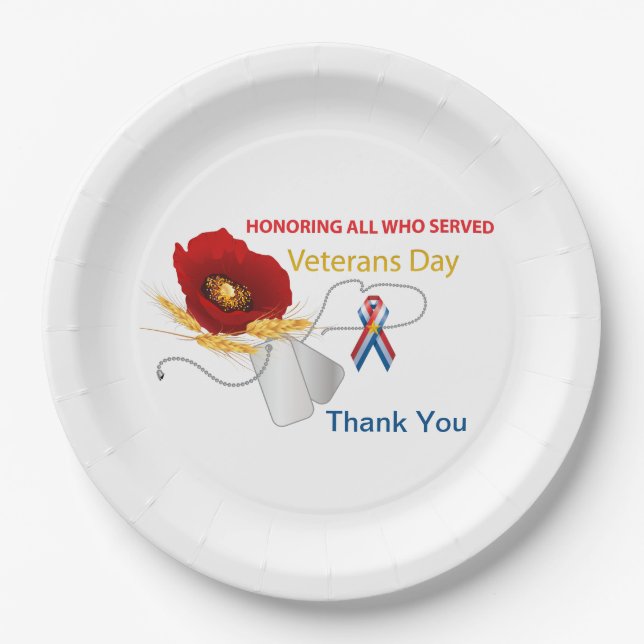 Assiettes En Carton Jour de vétérans (Devant)