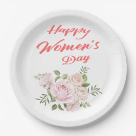 Assiettes En Carton jour des femmes heureux blanc