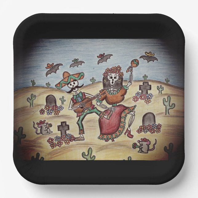 Assiettes En Carton Jour des morts (Recto)