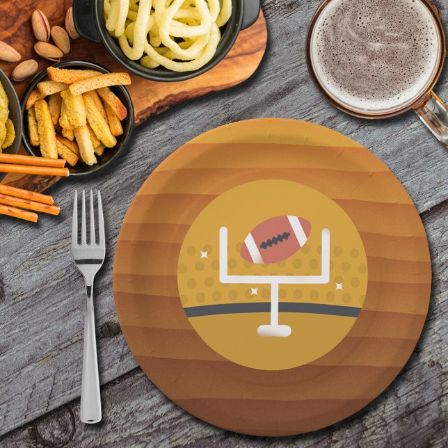 Assiettes En Carton Jour du match droit de football (Football upright game day paper plates)