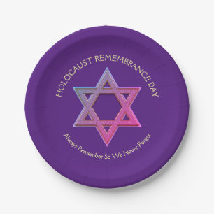 Assiettes En Carton Jour du souvenir de l'Holocauste