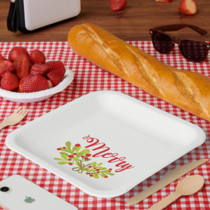 Assiettes En Carton Joyeuse Et Lumineuse Fête De Vacances Ivy