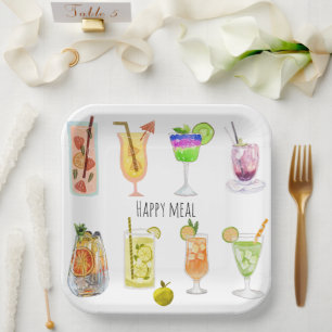 Assiettes En Carton Joyeuse fête d'anniversaire Unique image de cockta