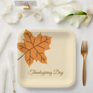 Assiettes En Carton Joyeuse fête de Thanksgiving, Saison d'automne, Mo