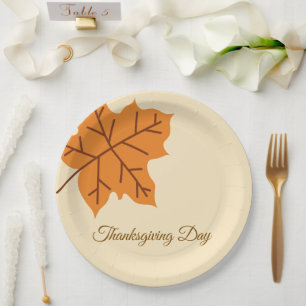 Assiettes En Carton Joyeuse fête de Thanksgiving, Saison d'automne, Mo