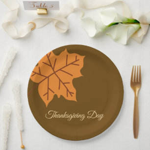 Assiettes En Carton Joyeuse fête de Thanksgiving, Saison d'automne, Mo