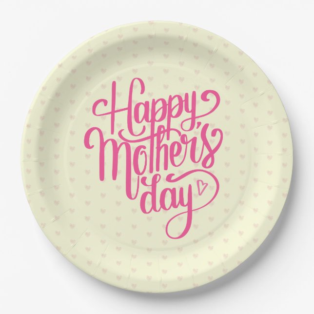 Assiettes En Carton Joyeuse fête des mères | Plaque de papier (Devant)