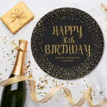 Joyeuse Parties scintillant d'or d'anniversaire n'