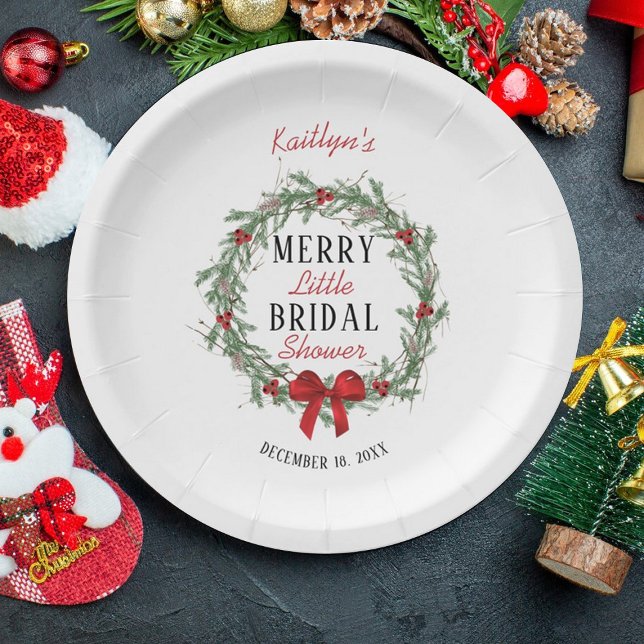 Assiettes En Carton Joyeuse petite Fête des mariées de Noël (Créateur téléchargé)