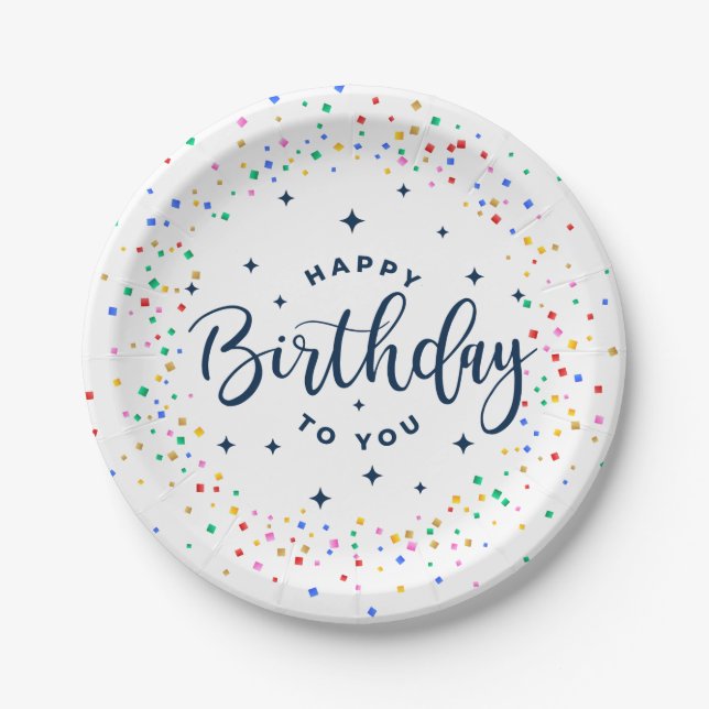 Assiettes En Carton Joyeuse plaque de papier d'anniversaire (Devant)