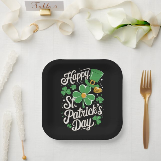 Assiettes En Carton Joyeuse Saint-Patrick Patrimoine Irlandais St Patt (Mariage)
