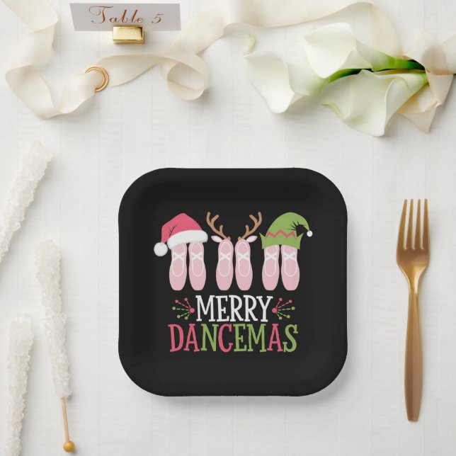 Assiettes En Carton Joyeuses Dancemas Noël Ballet Chaussures Danse (Mariage)