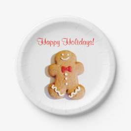 Assiettes En Carton Joyeuses fêtes Gingerbread Homme Noël Rouge