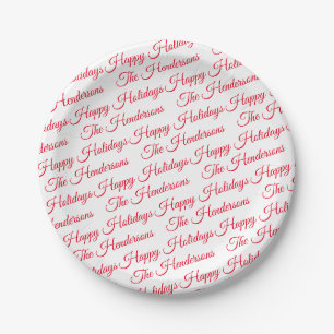 Assiettes En Carton Joyeuses Fêtes personnalisées