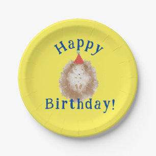 Assiettes En Carton Joyeuses plaques de hérisson d'anniversaire