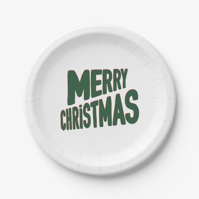 Assiettes En Carton Joyeuses plaques en papier de Noël (Devant)