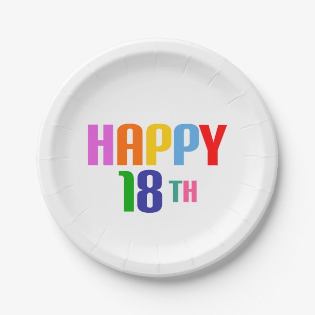 Assiettes En Carton Joyeux 18e (Devant)