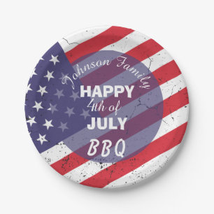 Assiettes En Carton Joyeux 4 juillet BBQ familial patriotique