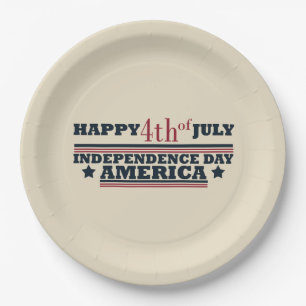 Assiettes En Carton Joyeux 4 juillet fête de l'indépendance Amérique