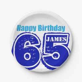Assiettes En Carton Joyeux 65e anniversaire Plaque de papier personnal