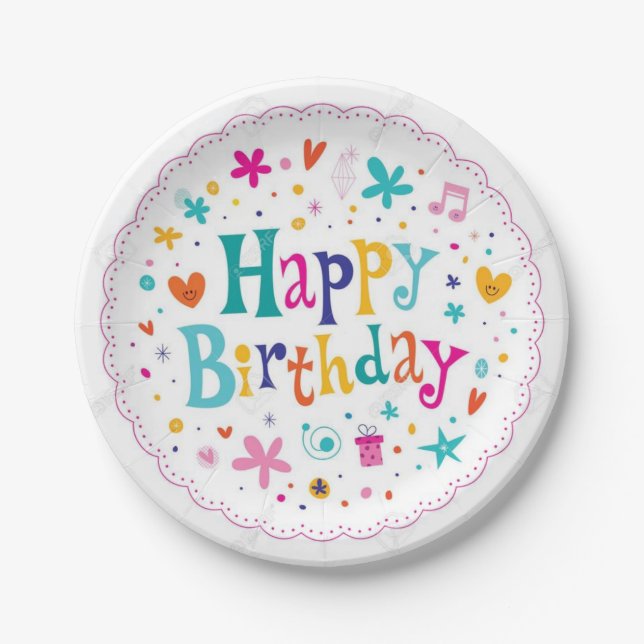 Assiettes En Carton Joyeux anniversaire (Devant)