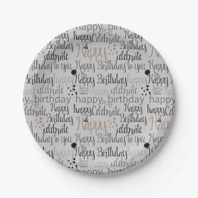 Assiettes En Carton Joyeux anniversaire (Devant)