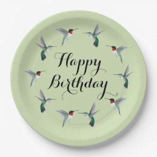 Assiettes En Carton Joyeux anniversaire à gorge rubis