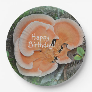 Assiettes En Carton Joyeux anniversaire aux champignons