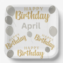 Joyeux anniversaire Avril anniversaires Plaque de