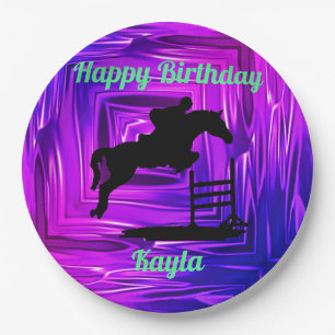 Assiettes En Carton Joyeux Anniversaire Chasseur Cheval Jumper Equestr
