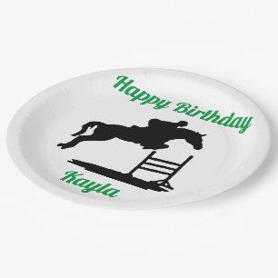 Assiettes En Carton Joyeux Anniversaire Chasseur Cheval Jumper Equestr