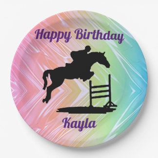 Assiettes En Carton Joyeux Anniversaire Chasseur Cheval Jumper Equestr