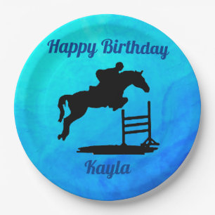 Assiettes En Carton Joyeux Anniversaire Chasseur Cheval Jumper Equestr