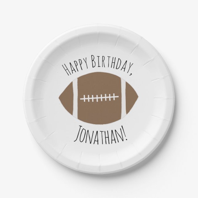 Assiettes En Carton Joyeux Anniversaire Classique Football (Devant)