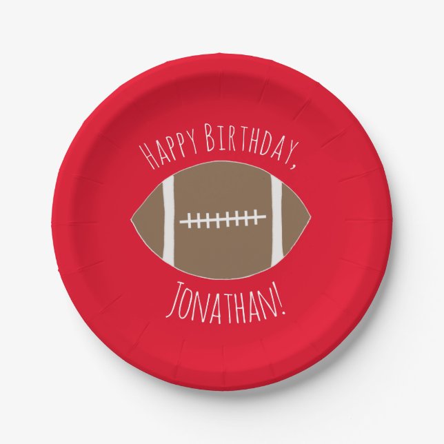 Assiettes En Carton Joyeux Anniversaire Classique Football Plaques en  (Devant)