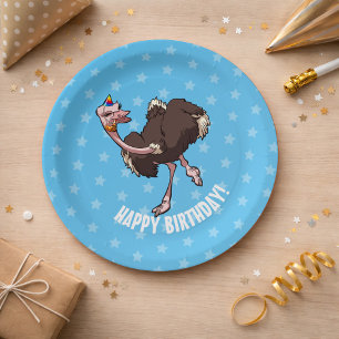 Assiettes En Carton Joyeux Anniversaire de la fête Danser Danser Ostri