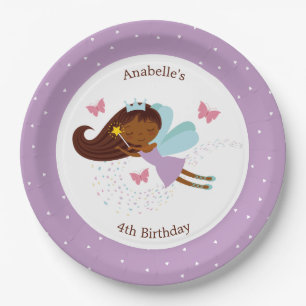 Assiettes En Carton Joyeux Anniversaire de la Princesse Fée Fille