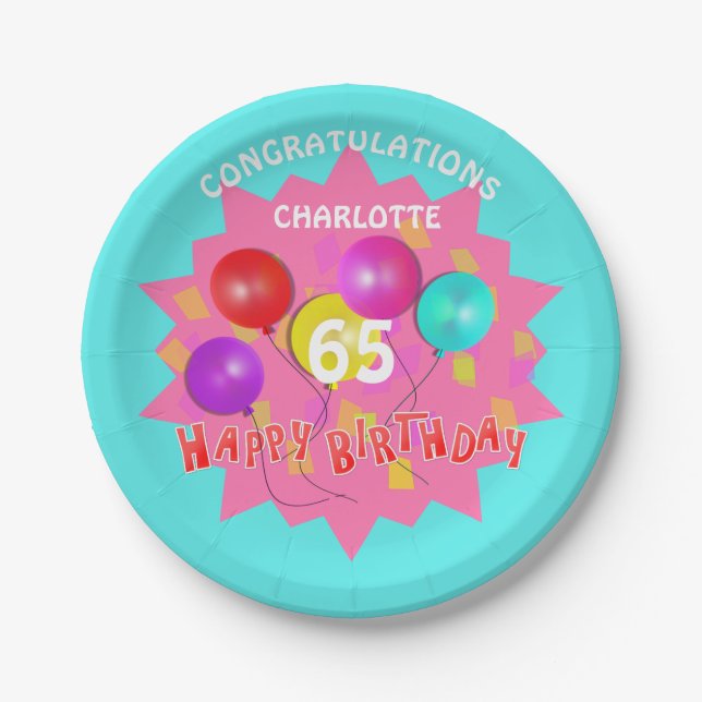 Assiettes En Carton Joyeux anniversaire Fun 13ème jalon Personnalisé  (Devant)